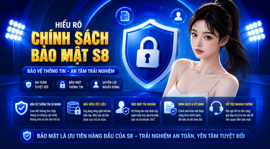 CHÍNH SÁCH BẢO MẬT S8,MINH BẠCH THÔNG TIN – BẢO VỆ DỮ LIỆU – AN TOÀN TUYỆT ĐỐI