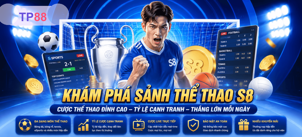 HỆ THỐNG CƯỢC THỂ THAO TP88, ĐA DẠNG GIẢI ĐẤU – TỶ LỆ HẤP DẪN – CẬP NHẬT LIÊN TỤC